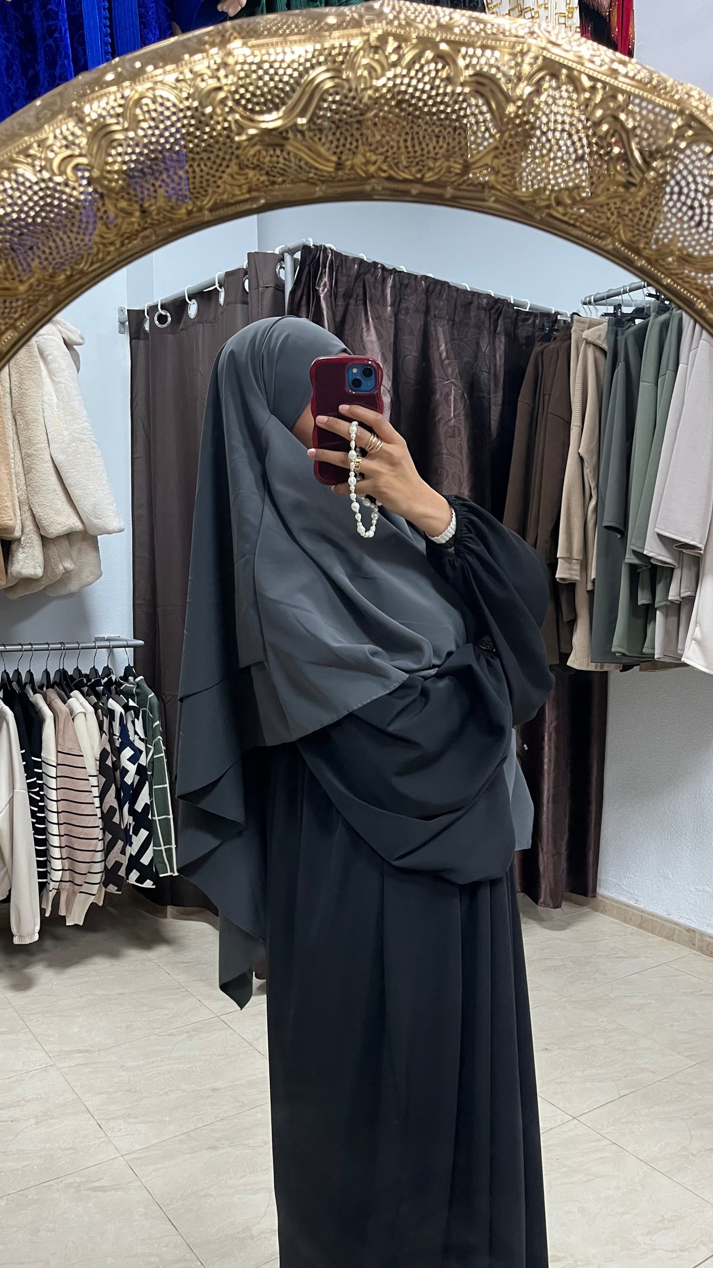 Khimar crepe 2 capas