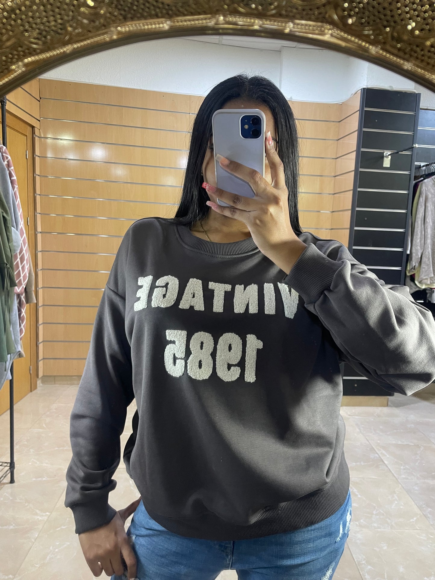 Sudadera Vintage relieve