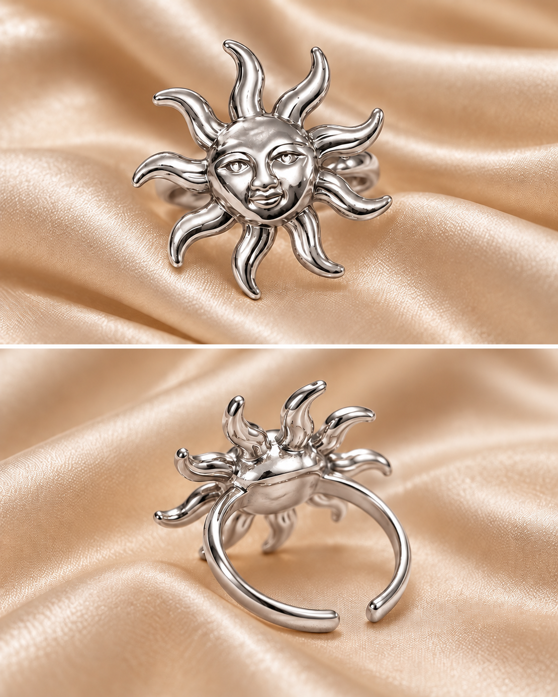 Anillo Sun plateado