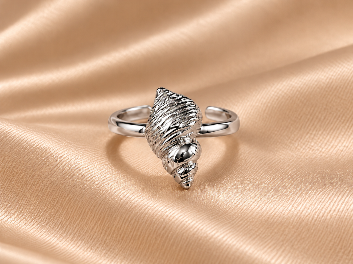 Anillo Concha plateado