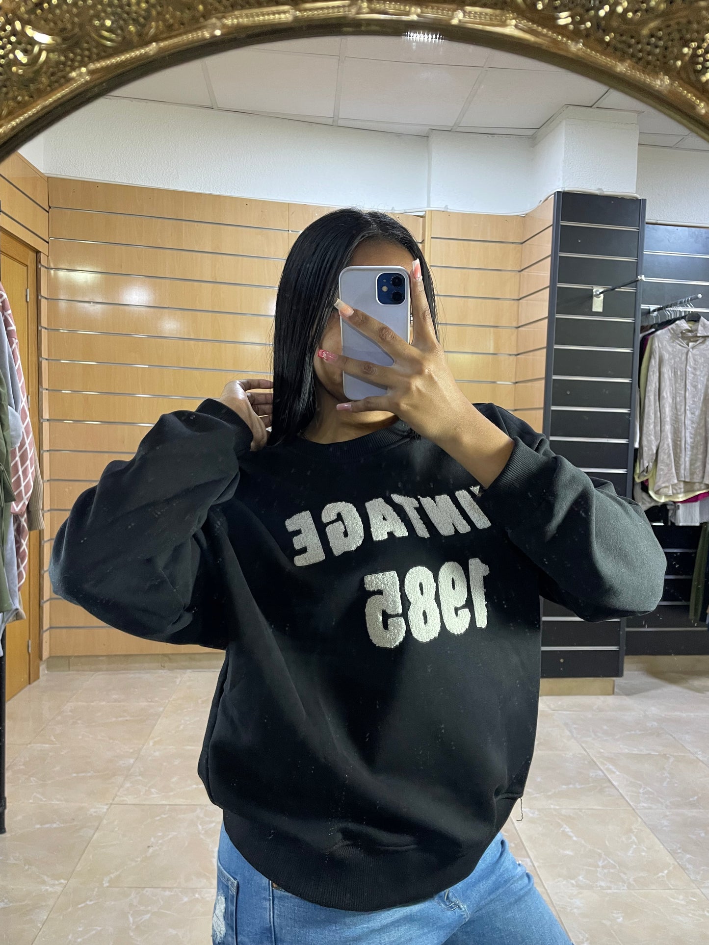 Sudadera Vintage relieve