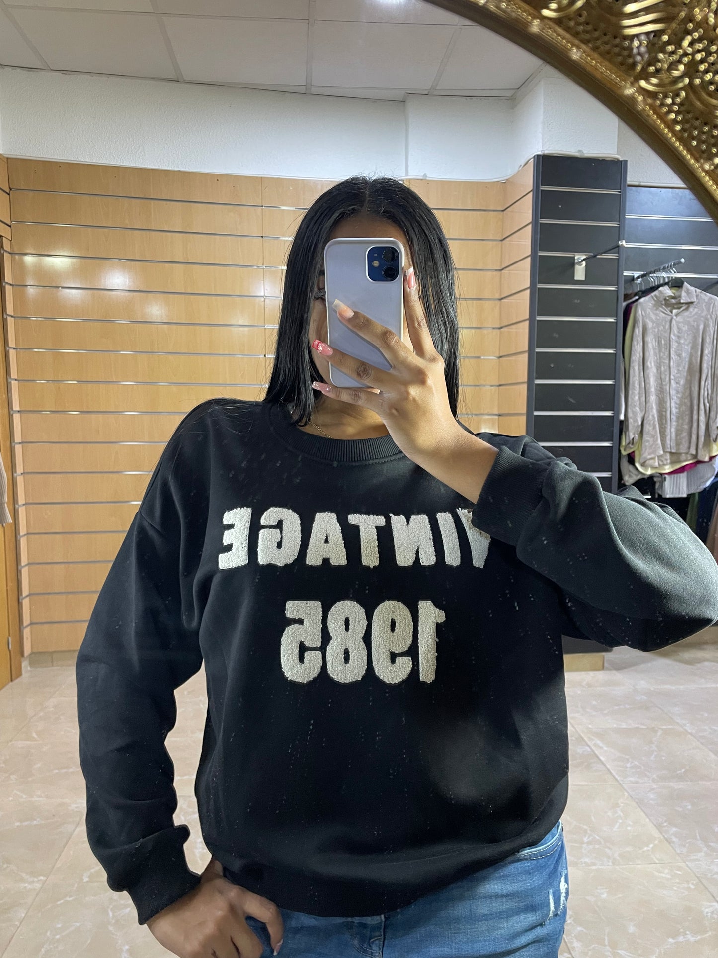 Sudadera Vintage relieve