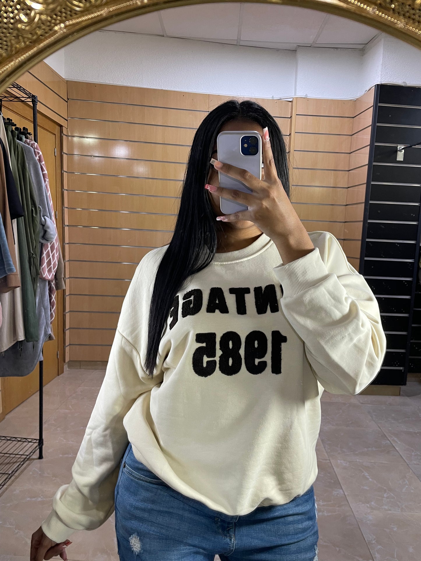 Sudadera Vintage relieve