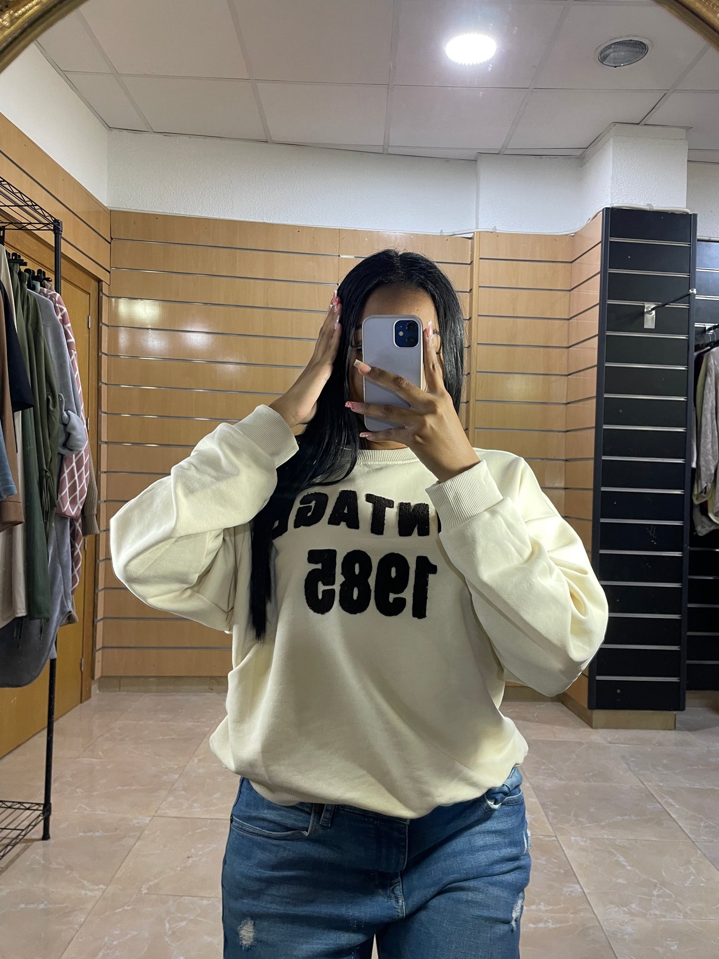 Sudadera Vintage relieve