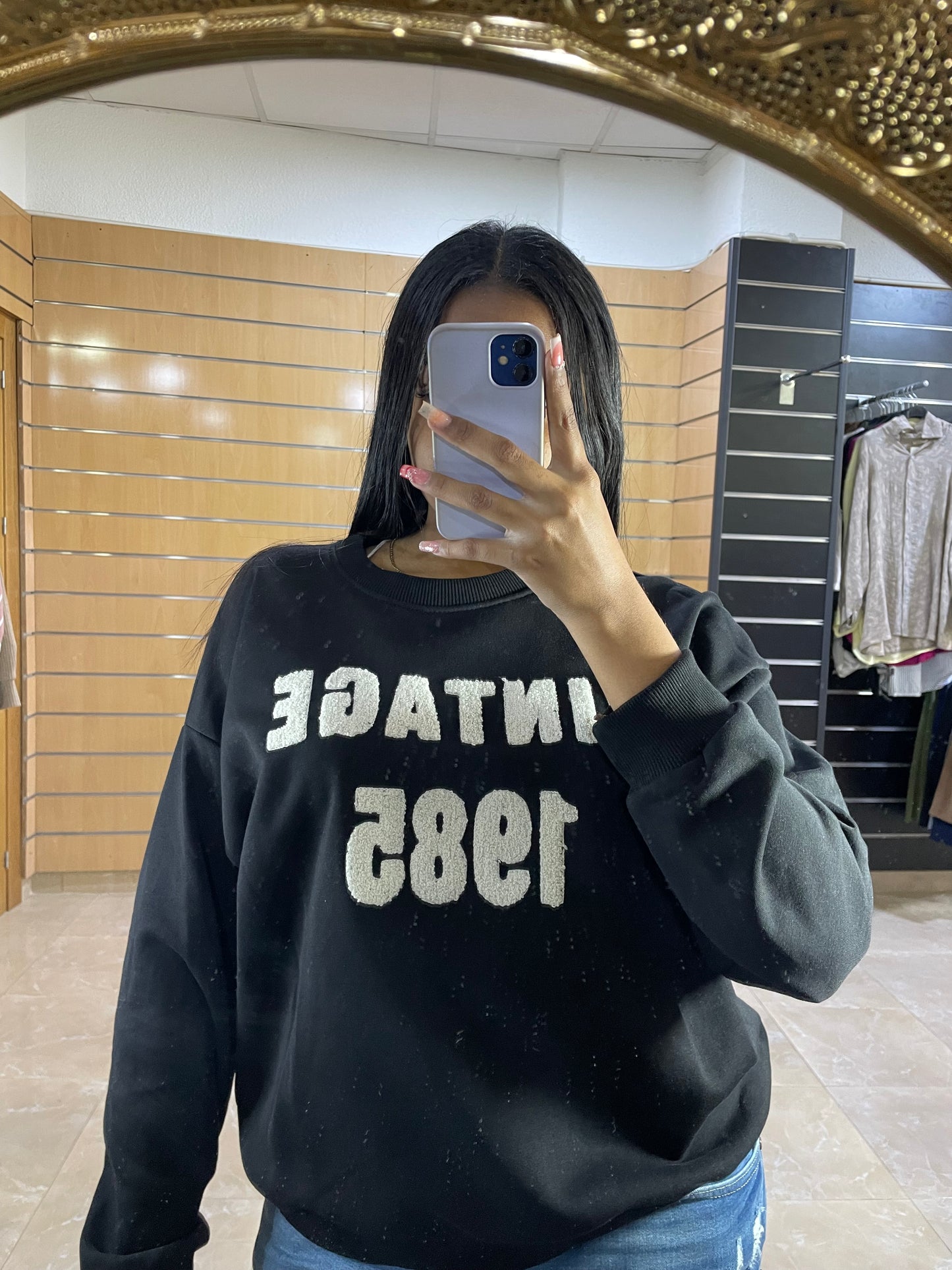 Sudadera Vintage relieve