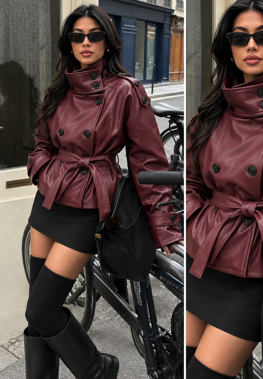 Chaqueta cuello cuero