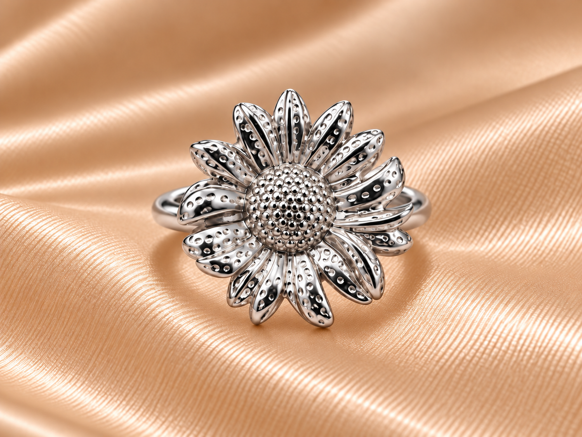 Anillo Girasol plateado