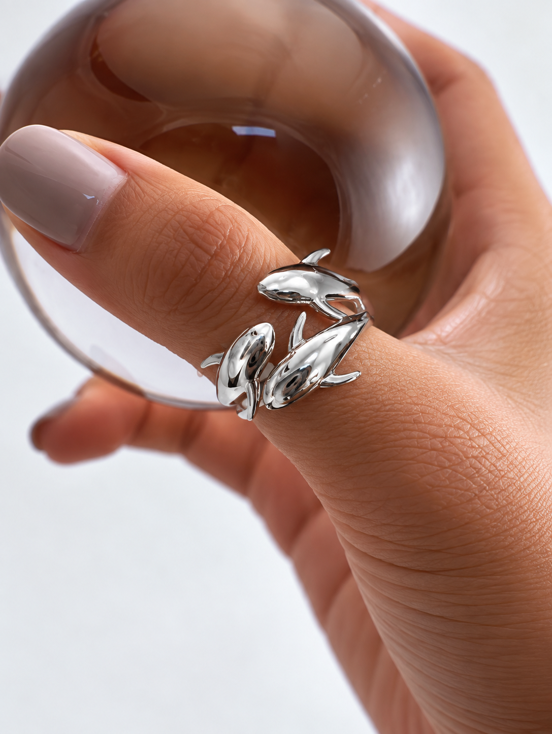 Anillo Delfin plateado