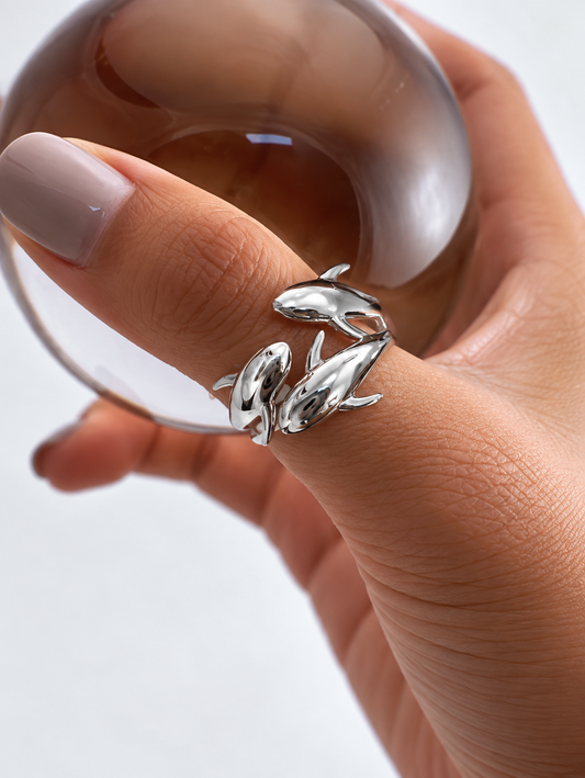 Anillo Delfin plateado